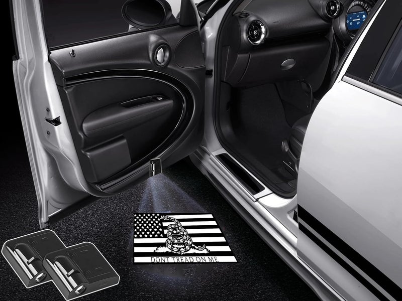 NewL 2 Pcs Led Car Door Welcome Light for Dont Tread ON ME Logo Symbol Projector Lights Ghost Shadow Light - Image 1